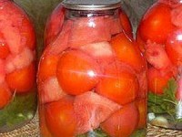 Консервированные помидоры с арбузами на зиму
